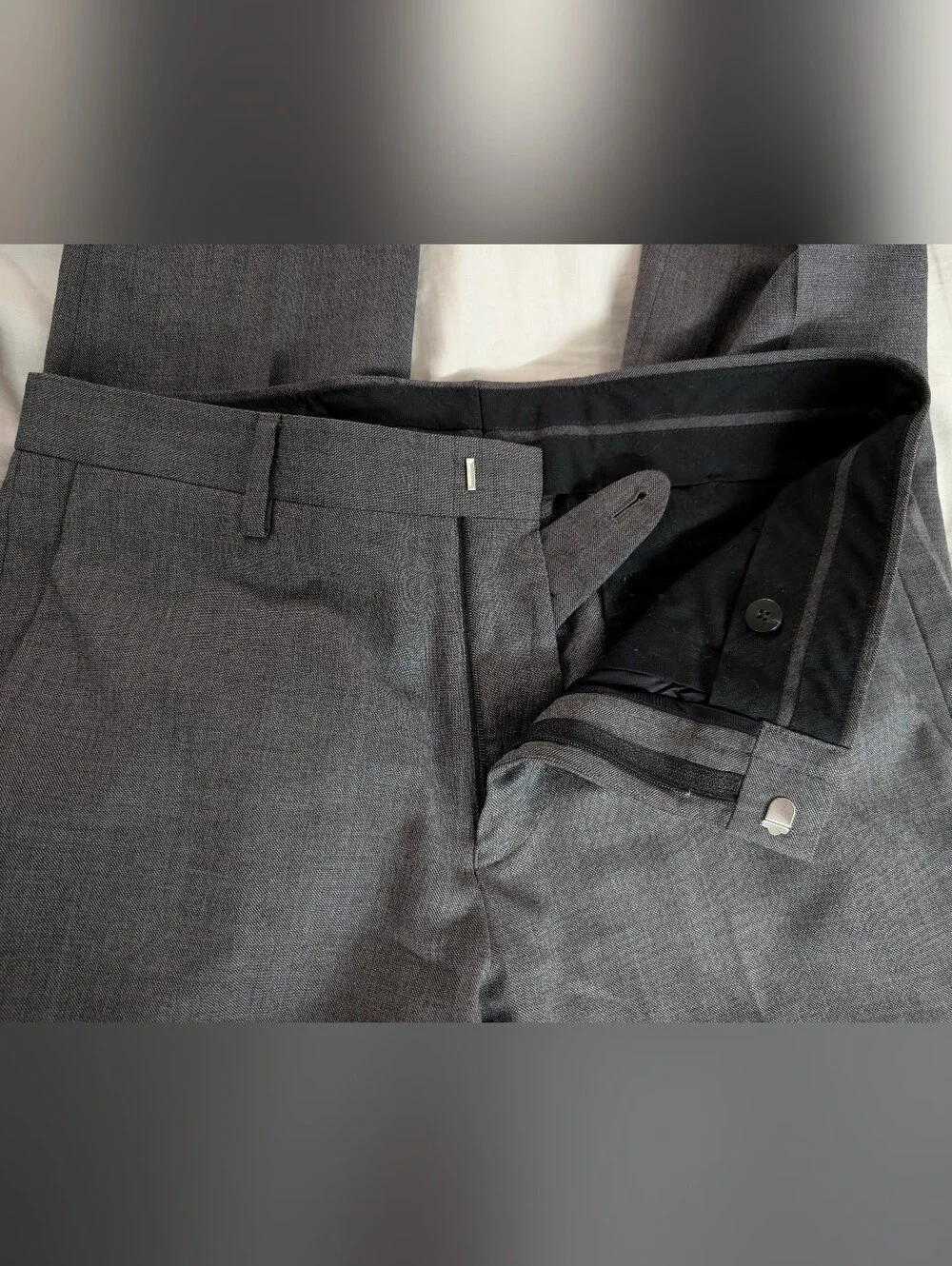 J Crew Ludlow Tollegno Italy Wool Suit Set Blazer 36R Pants 30x30 Slim Charcoal